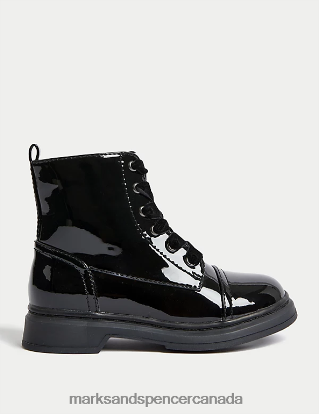 Marks and Spencer near me - Footwear 20VTD9180 Black Kids Marks & Spencer Patent Freshfeet Ankle Boots