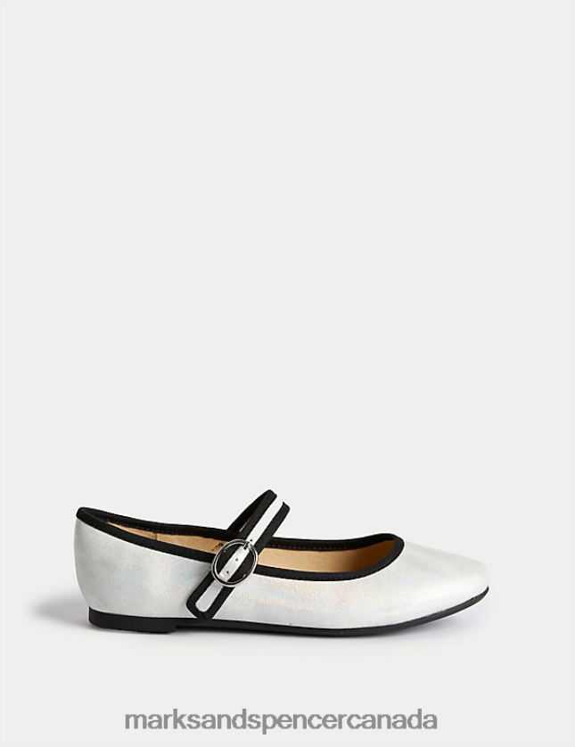 Footwear 20VTD9191 Silver Mix Kids Marks & Spencer Mary Jane Shoes - Marks and Spencer Canada locations