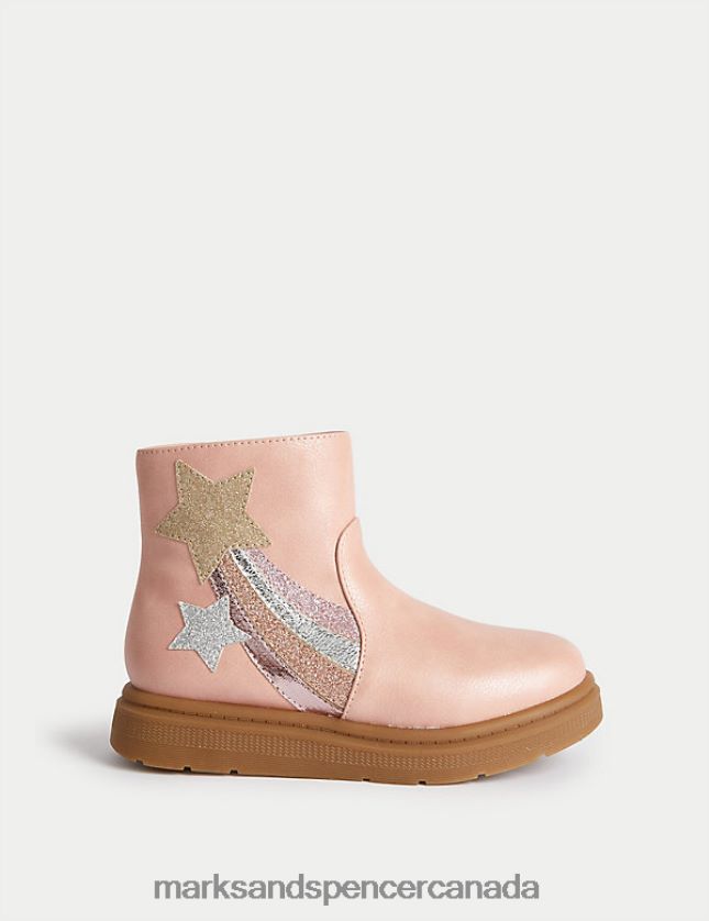 Footwear 20VTD9196 Pink Kids Marks & Spencer Freshfeet Rainbow Chelsea Boots - Marks and Spencer outlet