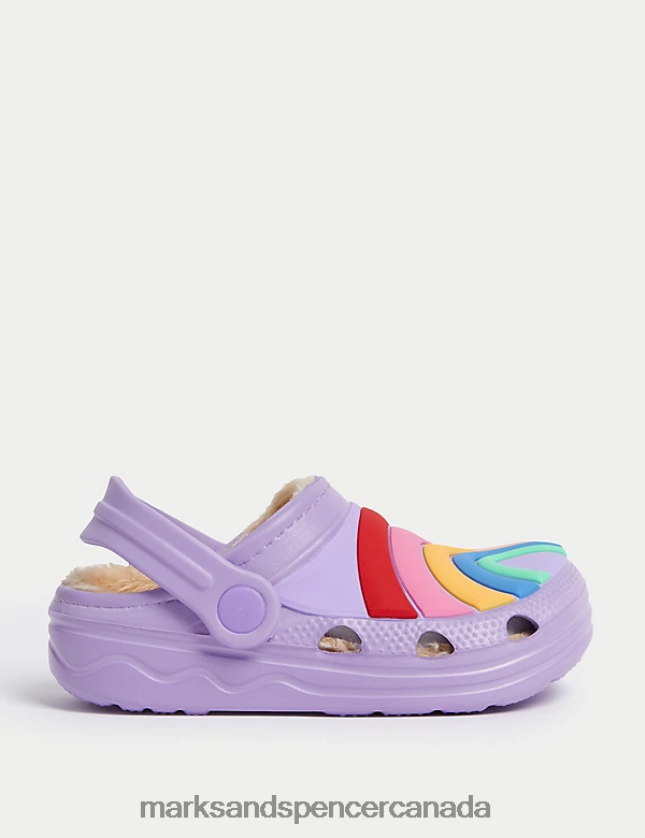 Marks and Spencer sale - Footwear 20VTD9216 Lilac Kids Marks & Spencer Rainbow Clogs