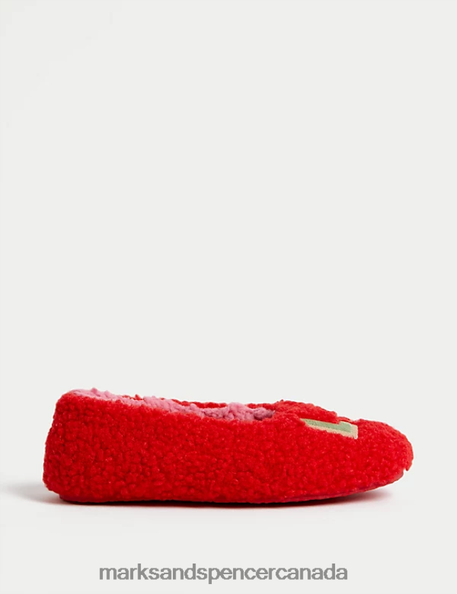 Footwear 20VTD9269 Red Kids Marks & Spencer Love Slippers - Marks and Spencer outlet