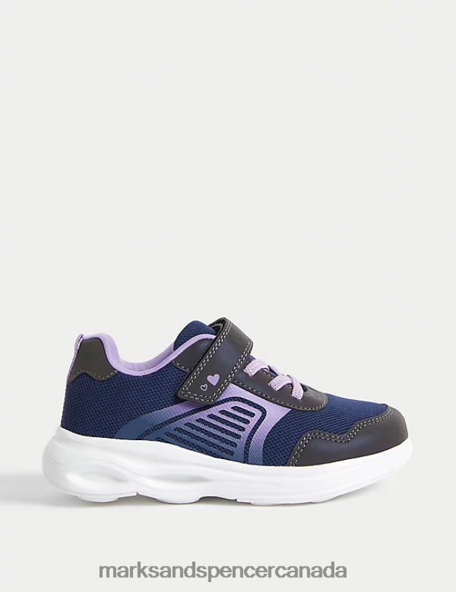 Marks and Spencer near me - Footwear 20VTD9406 Navy Mix Kids Marks & Spencer Freshfeet Sport Riptape Trainers