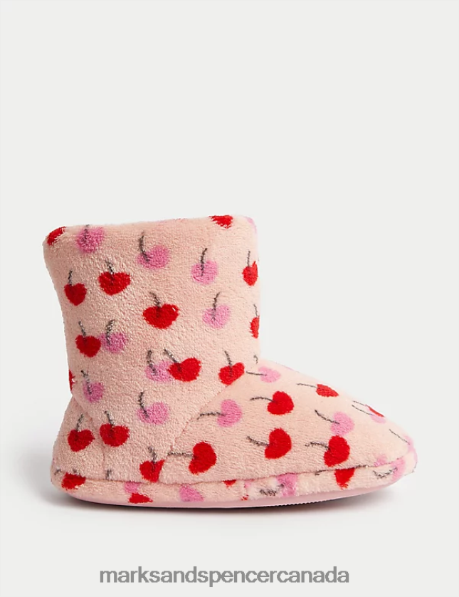 Footwear 20VTD9429 Multi Kids Marks & Spencer Cherry Slipper Boots - Marks and Spencer Canada locations