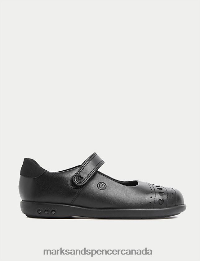 Footwear 20VTD9606 Black Kids Marks & Spencer Leather Light-up Mary Jane Shoes - Marks and Spencer outlet