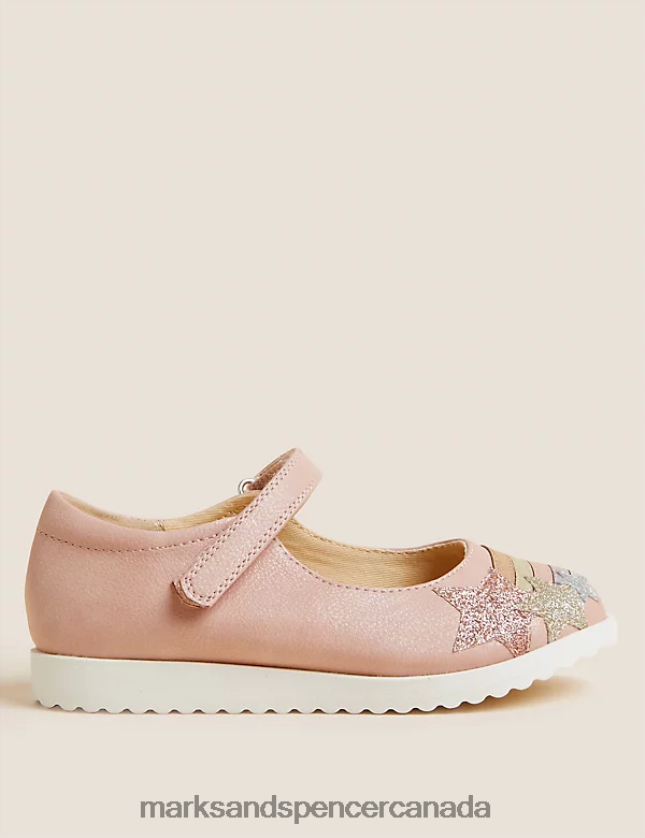 Marks and Spencer near me - Footwear 20VTD9642 Pink Mix Kids Marks & Spencer Rainbow Riptape Mary Jane Shoes