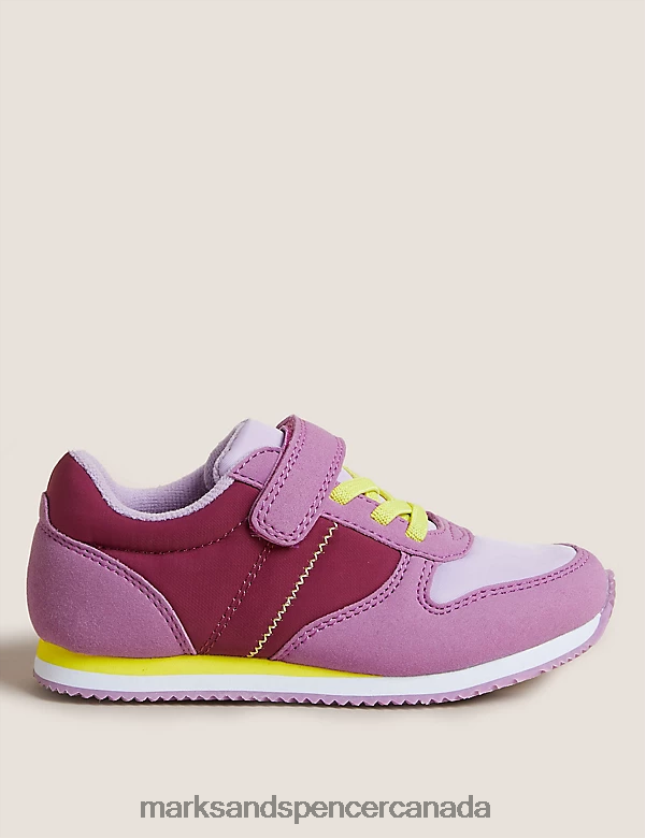 Marks and Spencer sale - Footwear 20VTD9653 Pink Mix Kids Marks & Spencer Freshfeet Riptape Trainers