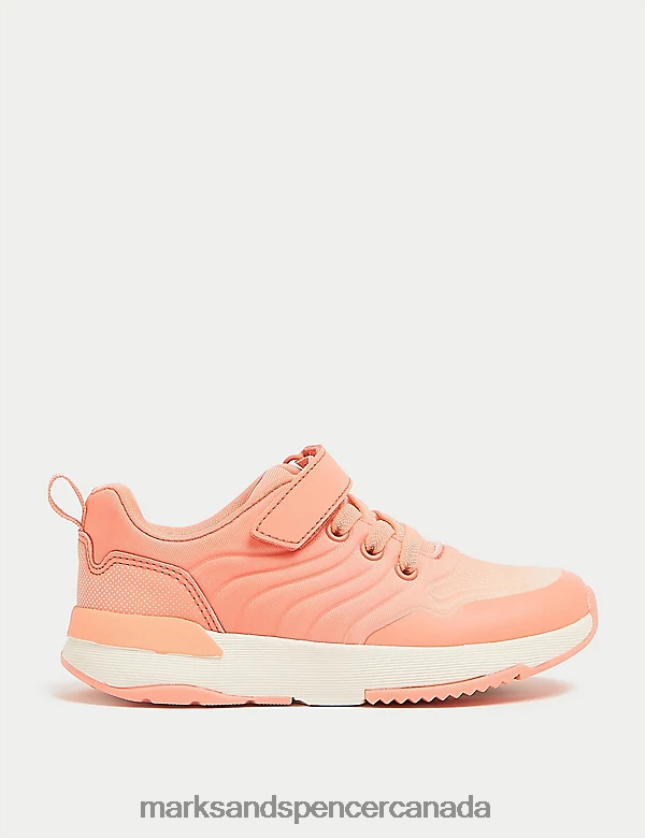 Marks and Spencer Canada - Footwear 20VTD9665 Coral Kids Marks & Spencer Freshfeet Riptape Ombre Trainers