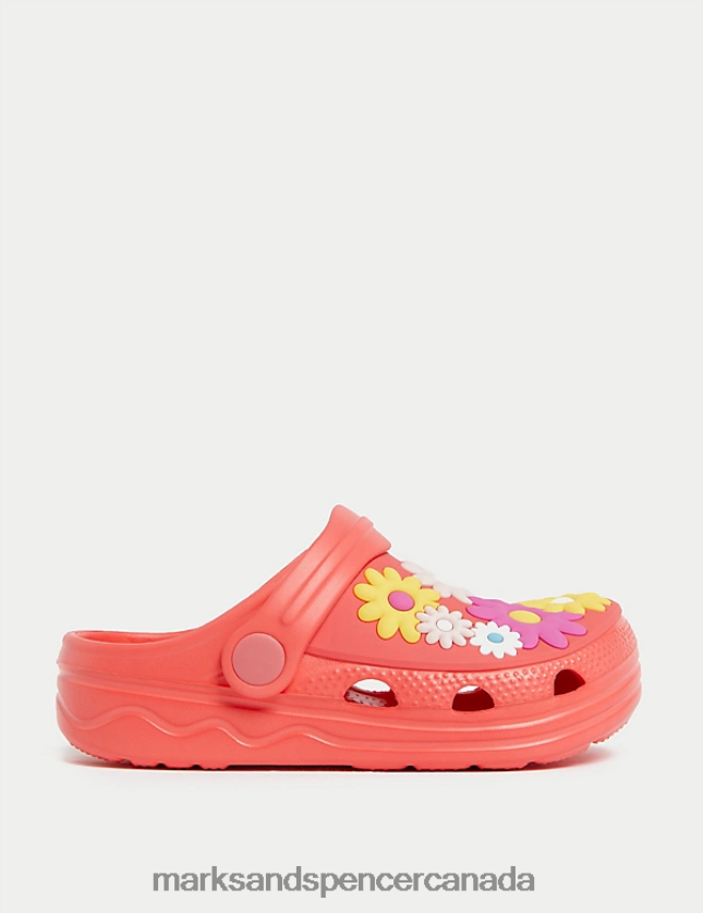 Footwear 20VTD9788 Coral Kids Marks & Spencer Floral Clogs - Marks and Spencer online