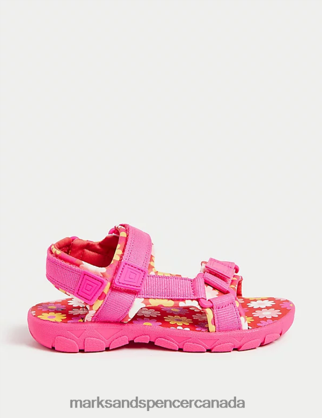 Marks and Spencer sale - Footwear 20VTD9814 Pink Mix Kids Marks & Spencer Riptape Floral Trekkers