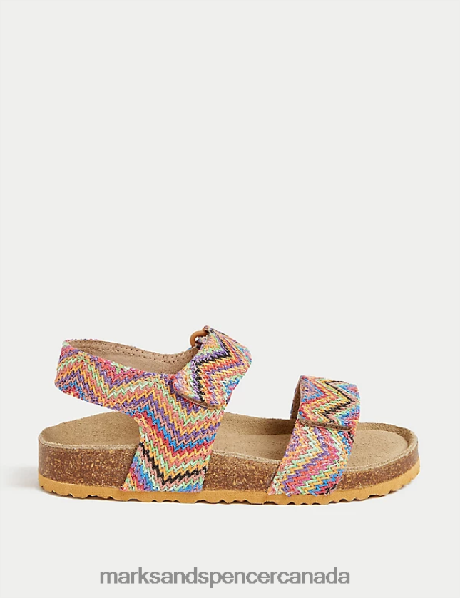 Marks and Spencer near me - Footwear 20VTD9847 Multi Kids Marks & Spencer Riptape Footbed Sandals