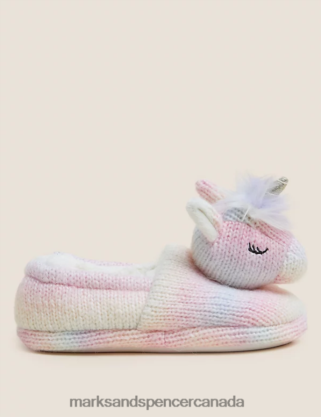 Marks and Spencer near me - Footwear 20VTD9881 Multi Kids Marks & Spencer Unicorn Slippers