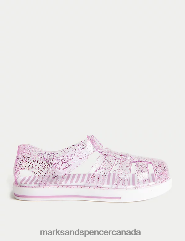 Marks and Spencer sale - Footwear 20VTD9882 Light Pink Kids Marks & Spencer Glitter Jelly Sandals