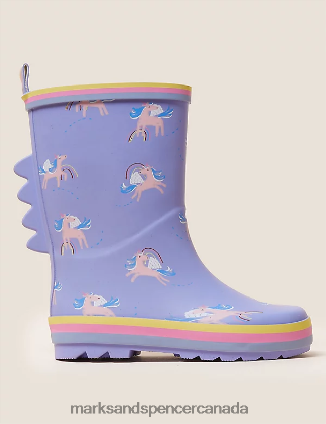 Footwear 20VTD9889 Blue Kids Marks & Spencer Unicorn Wellies - Marks and Spencer outlet