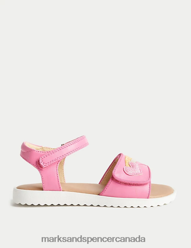 Marks and Spencer near me - Footwear 20VTD9898 Pink Kids Marks & Spencer Rainbow Riptape Sandals