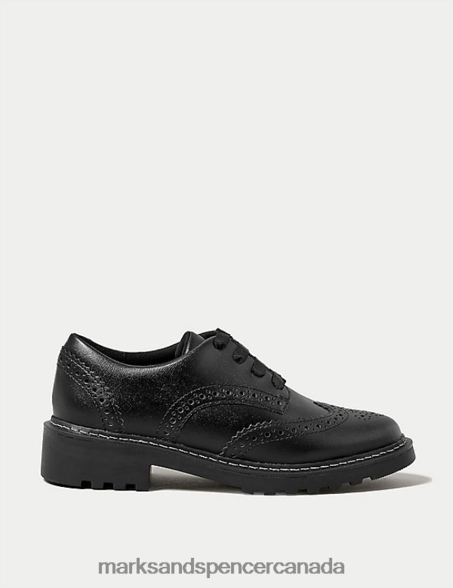 Marks and Spencer near me - Footwear 20VTD9926 Black Kids Marks & Spencer Leather Freshfeet School Shoes