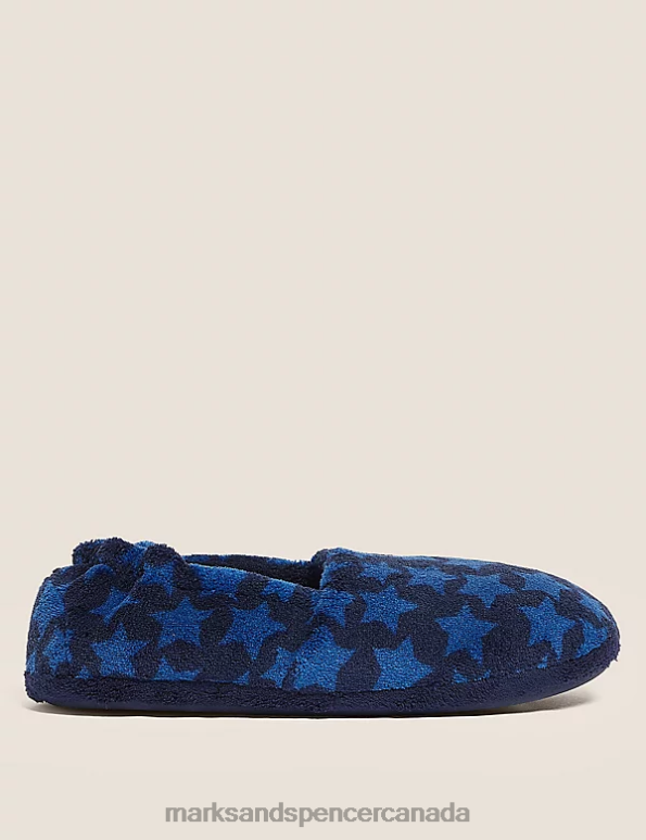 Kids Blue Mix Footwear Marks & Spencer Star Slippers 20VTD8762 - Marks and Spencer outlet