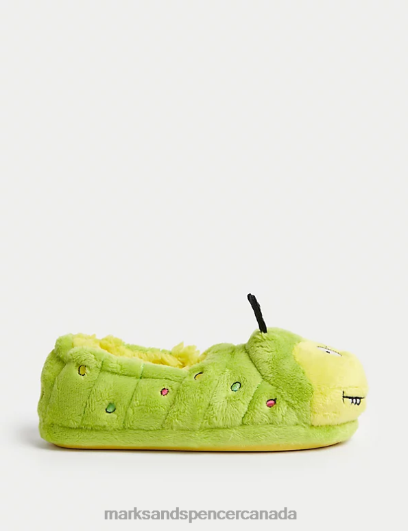 Marks and Spencer near me - Kids Green Mix Footwear Marks & Spencer Colin The Caterpillar Slippers 20VTD8009