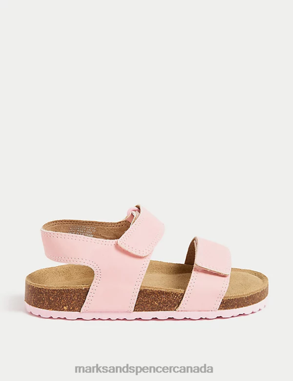 Kids Pink Footwear Marks & Spencer Riptape Footbed Sandals 20VTD8969 - Marks and Spencer Canada locations