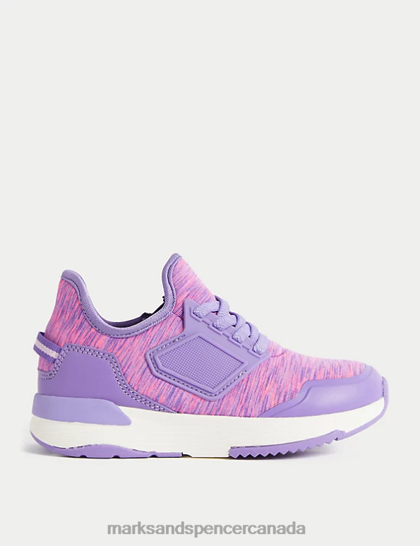 Marks and Spencer sale - Kids Purple Mix Footwear Marks & Spencer Freshfeet Trainers 20VTD8696