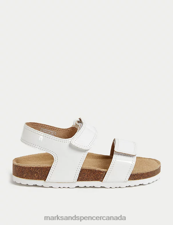 Kids White Footwear Marks & Spencer Riptape Footbed Sandals 20VTD8698 - Marks and Spencer online