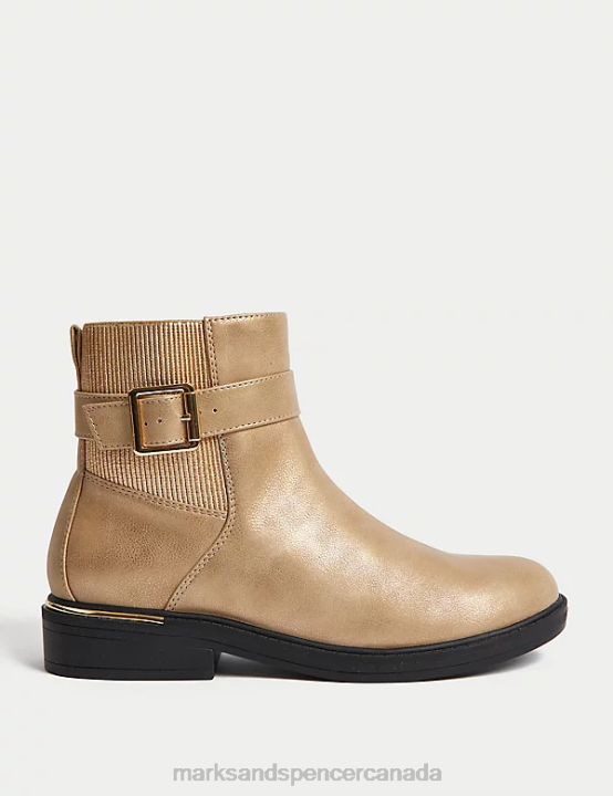 Marks and Spencer sale - Marks & Spencer Kids Freshfeet Ankle Boots Footwear Gold 20VTD9045