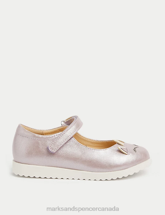 Marks and Spencer Canada - Marks & Spencer Kids Unicorn Riptape Mary Jane Shoes Footwear Lilac 20VTD9165