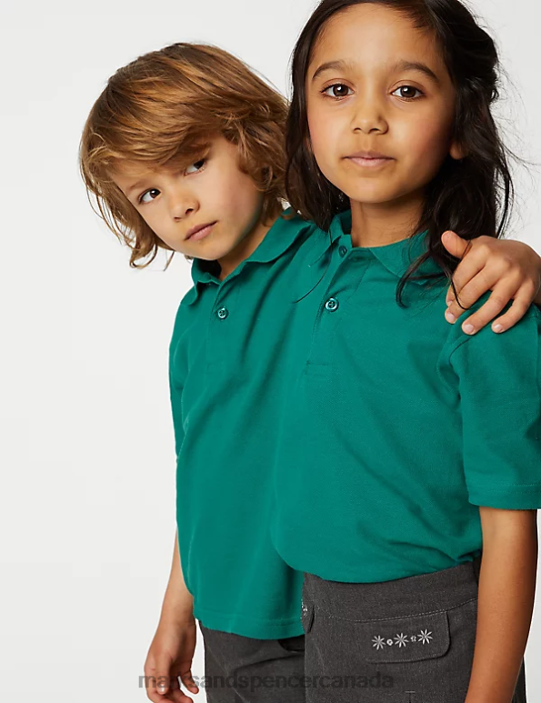 Marks and Spencer sale - Kids Jade School Uniform Marks & Spencer Pure Cotton Polo Shirt 20VTD8474