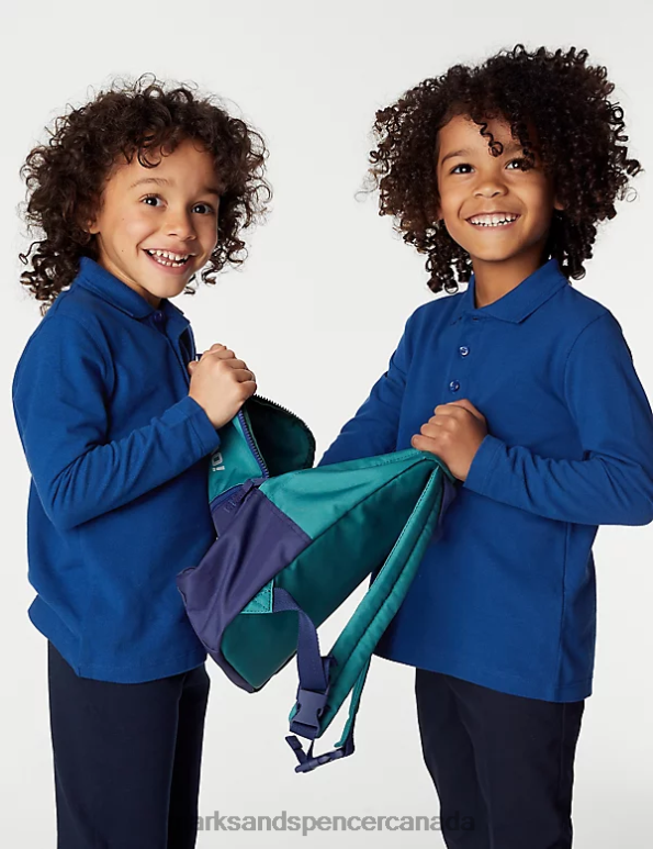 Marks and Spencer near me - Kids Royal Blue School Uniform Marks & Spencer Long Sleeve Polo Shirt 20VTD8293