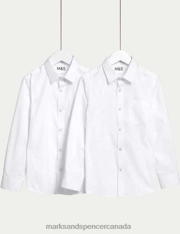 Marks and Spencer near me - Kids White School Uniform Marks & Spencer 2pk Non-Iron School Shirts 20VTD8208