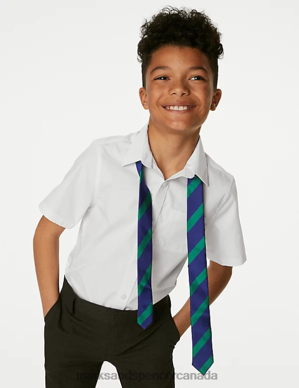 Kids White School Uniform Marks & Spencer 2pk Regular Fit Skin Kind School Shirts 20VTD8412 - Marks and Spencer Canada locations