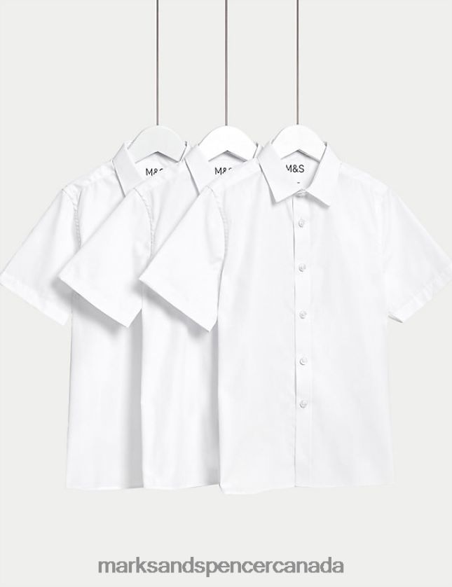 Marks and Spencer sale - School Uniform 20VTD9758 White Kids Marks & Spencer 3pk Easy Dressing Easy Iron School Shirts