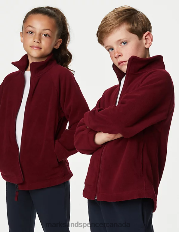 Marks and Spencer near me - Kids Burgundy School Uniform Marks & Spencer Zip Fleece 20VTD8953