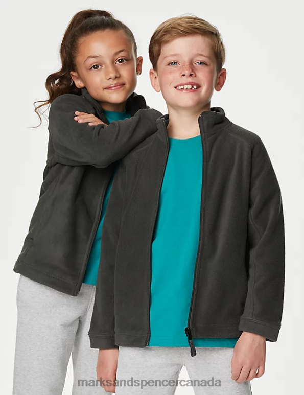 Marks and Spencer Canada - Kids Dark Grey School Uniform Marks & Spencer Zip Fleece 20VTD8958