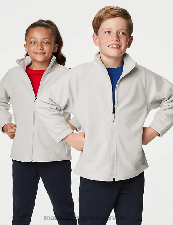 Marks and Spencer Canada - Kids Grey Marl School Uniform Marks & Spencer Zip Fleece 20VTD8952