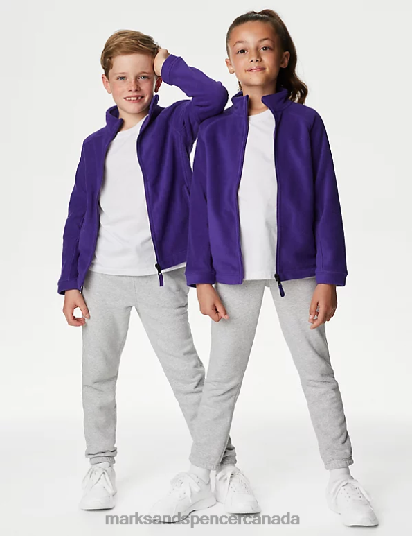 Kids Purple School Uniform Marks & Spencer Zip Fleece 20VTD8955 - Marks and Spencer online