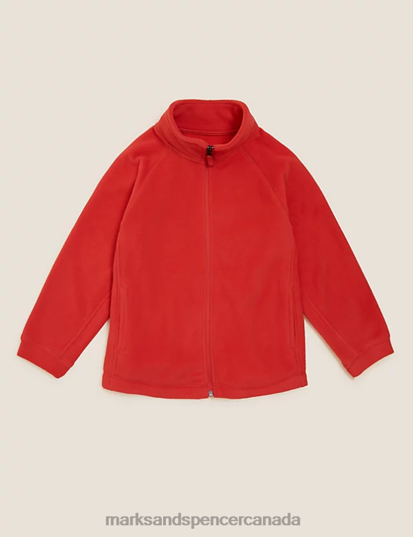 Kids Red School Uniform Marks & Spencer Zip Fleece 20VTD8957 - Marks and Spencer outlet