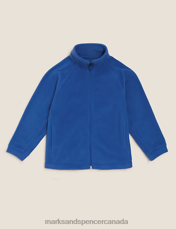 Kids Royal Blue School Uniform Marks & Spencer Zip Fleece 20VTD8684 - Marks and Spencer outlet