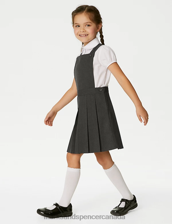 Kids Grey School Uniform Marks & Spencer Permanent Pleats School Pinafore 20VTD9013 - Marks and Spencer Canada locations