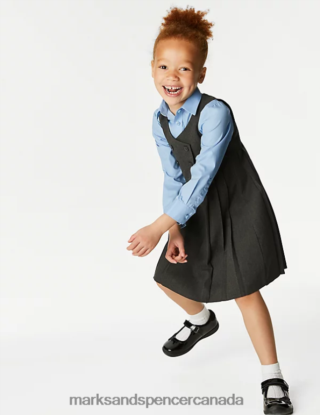 School Uniform 20VTD9188 Grey Kids Marks & Spencer Permanent Pleats School Pinafore - Marks and Spencer Canada locations