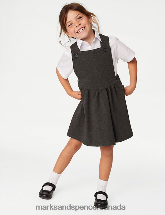 Marks and Spencer Canada - School Uniform 20VTD9204 Grey Kids Marks & Spencer Jersey School Pinafore