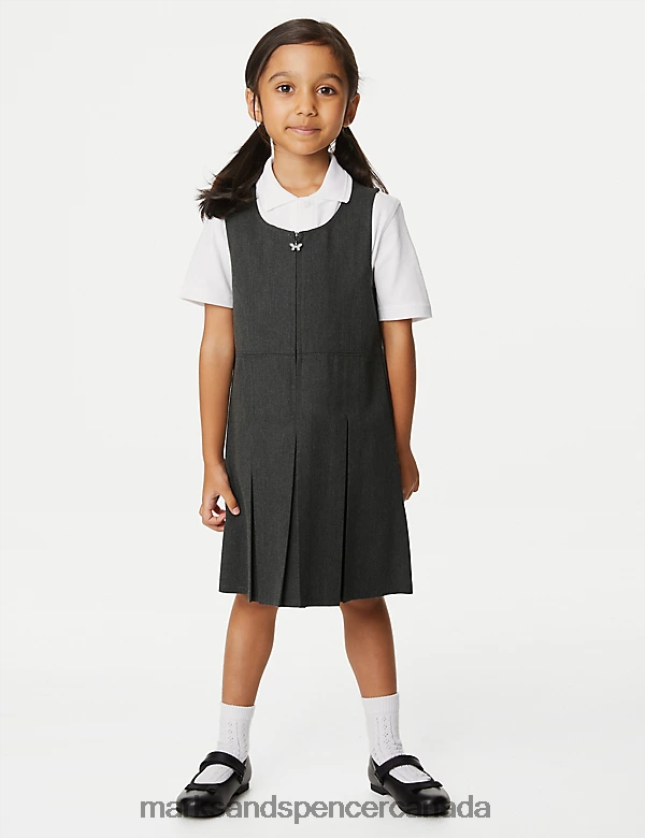 Marks and Spencer sale - School Uniform 20VTD9214 Grey Kids Marks & Spencer Longer Length Pleated School Pinafore