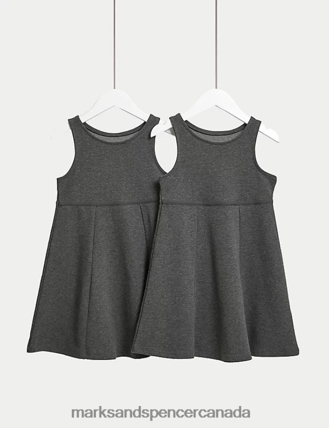 Marks and Spencer near me - School Uniform 20VTD9761 Grey Kids Marks & Spencer 2pk Cotton School Pinafores