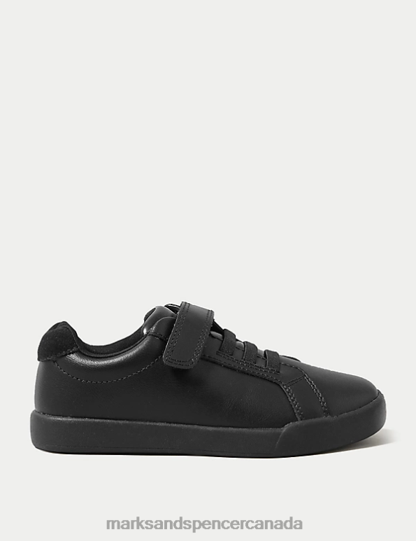 Marks and Spencer sale - Kids Black School Uniform Marks & Spencer Leather Riptape School Shoes 20VTD7905