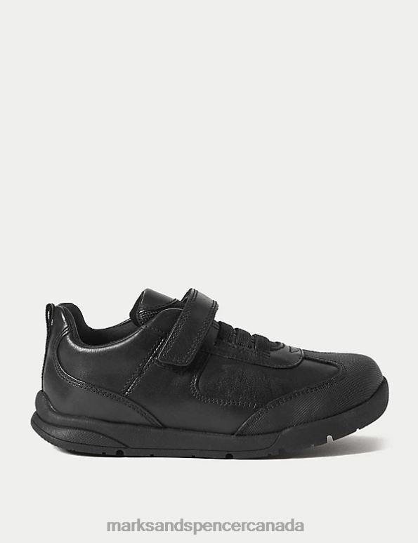 Marks and Spencer Canada - Kids Black School Uniform Marks & Spencer Leather Riptape School Shoes 20VTD8129