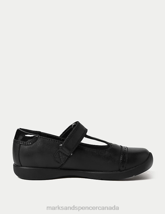 Marks & Spencer Kids Leather T-Bar School Shoes School Uniform Black 20VTD9049 - Marks and Spencer outlet