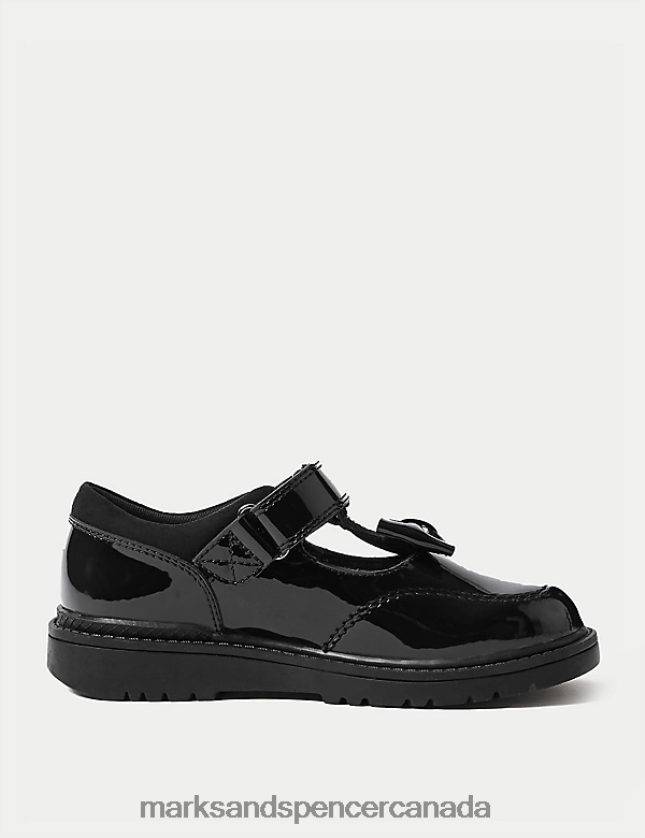 School Uniform 20VTD9410 Black Kids Marks & Spencer Leather T-Bar School Shoes - Marks and Spencer online