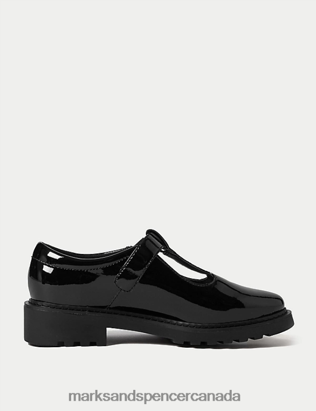 School Uniform 20VTD9590 Black Kids Marks & Spencer Leather T-Bar School Shoes - Marks and Spencer online