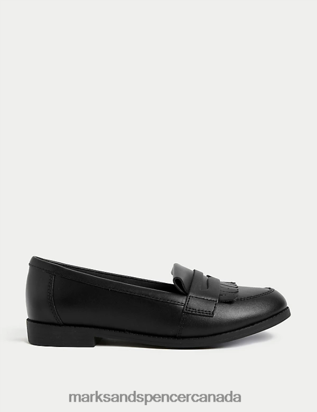 School Uniform 20VTD9721 Black Kids Marks & Spencer Leather Freshfeet School Loafers - Marks and Spencer outlet