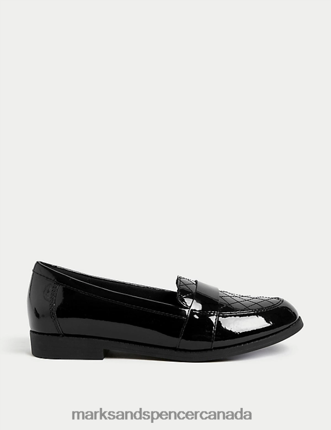 Marks and Spencer Canada - School Uniform 20VTD9757 Black Kids Marks & Spencer Patent Freshfeet School Loafers