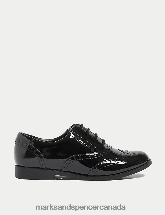 School Uniform 20VTD9866 Black Kids Marks & Spencer Leather Freshfeet School Shoes - Marks and Spencer outlet